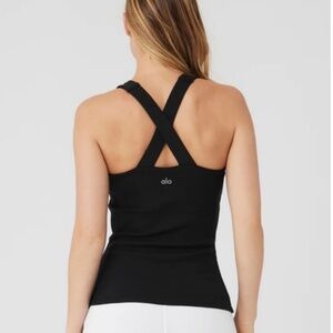 alo yoga Elevate Tank XS Black アロヨガ Alo Yoga Elevate Crossover Tank | Neiman Marcus